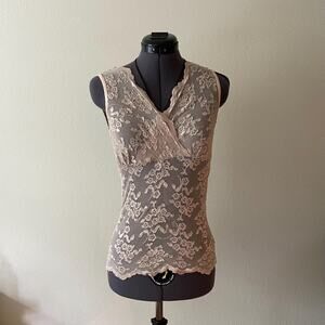 Y2K 90s vintage sheer lace tank top | size s-m